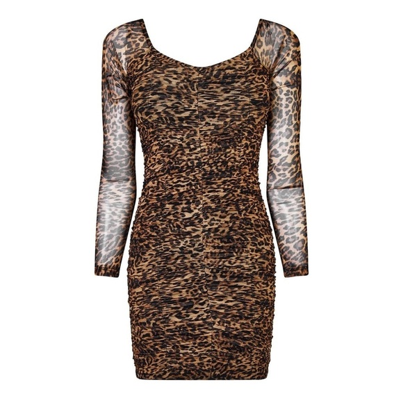Good American 2XL Leopard Print Long Sleeve Dress - Picture 1 of 6
